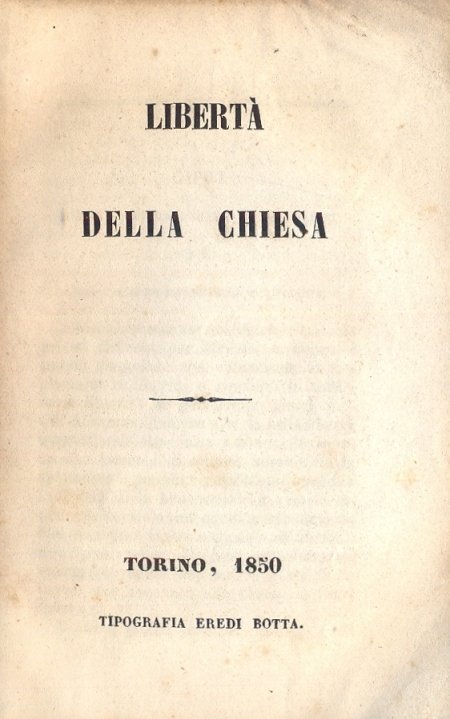 Libertà della Chiesa. (Collezione di buoni libri).