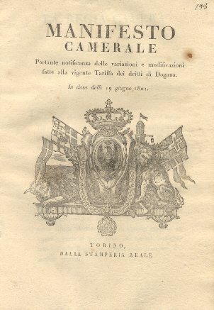 Manifesto camerale portante notificanza delle variazioni e modificazioni fatte alla …