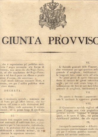 Manifesto col quale la Giunta Provvisoria nel considerare che è …