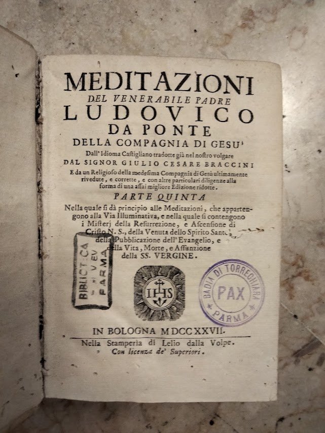 Meditazioni. Parte quinta. Nella quale si da principio alle Meditazioni, …