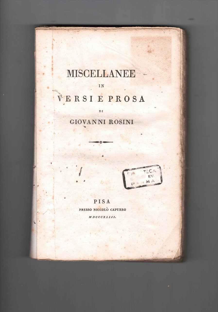 Miscellanee in versi e prosa. | Immagine principale
