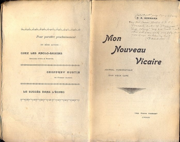 Mon nouveau vicaire. Journal Humoristique d'un vieux curé.