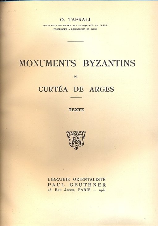 Monuments Byzantins de Curtèa de Arges. Texte.