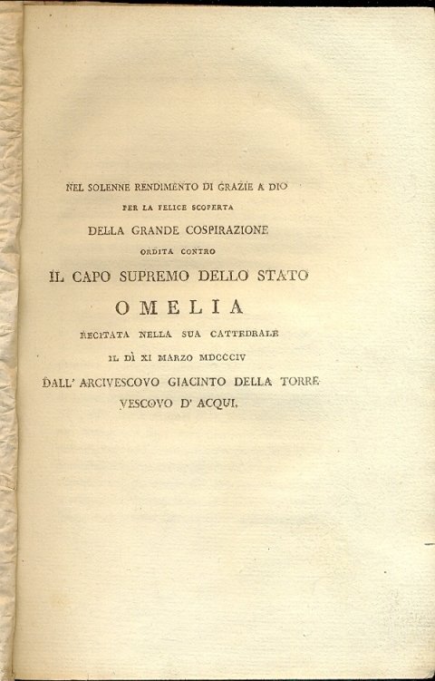 Nel solenne rendimento di Grazie a Dio per la felice …