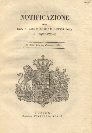 Notificazione della regia commissione superiore di liquidazione circa l'approvazione definitiva …