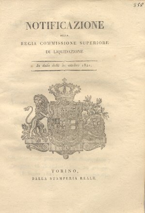 Notificazione della regia commissione superiore di liquidazione circa l'approvazione e …