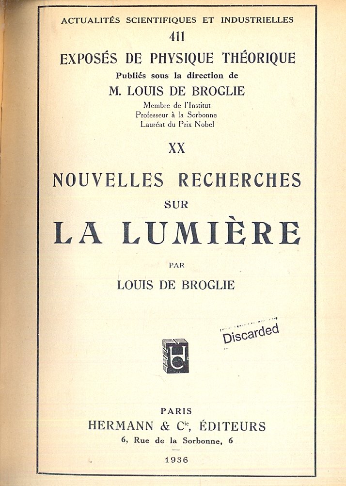 Nouvelles recherches sur la lumiere.