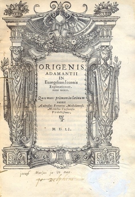 Origenis Adamantii in Evangelium Ioannis Explanatinum. Tomi XXXII. Quos nunc …
