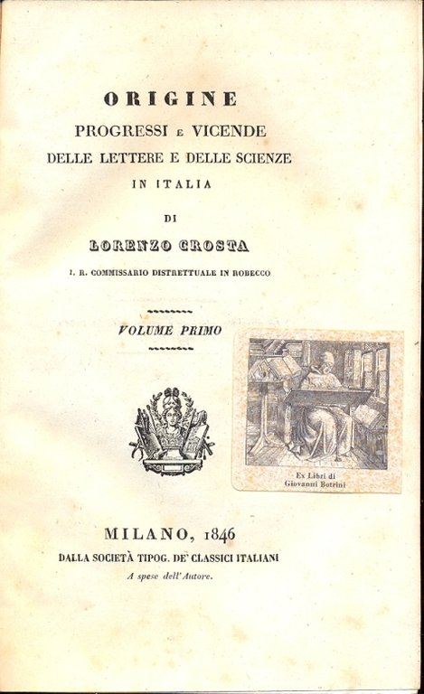 Origine, progressi e vicende delle lettere e delle scienze in …