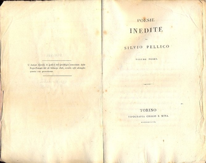 Poesie inedite. Volume primo.