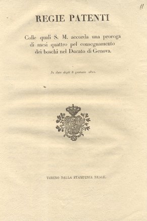 Regie patenti colle quali S. M. accorda una proroga di …