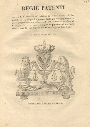 Regie patenti con cui S. M. autorizza un'emissione di Rendite … | Immagine Gallery 2