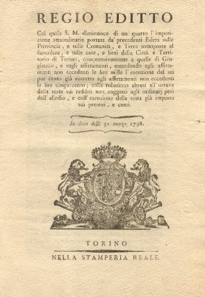 Regio Editto la riduzione di un quarto del canone di …