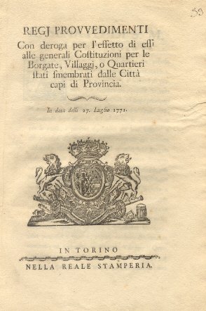 Regj Provvedimenti con deroga per l'effetto di essi alle generali …