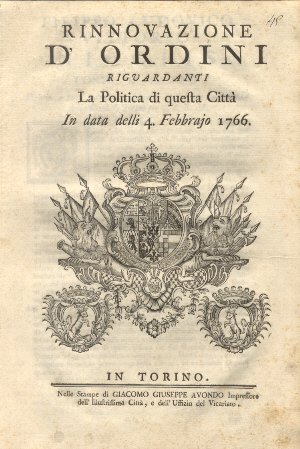 Rinnovazione d'ordini riguardanti la politica di qusta città.
