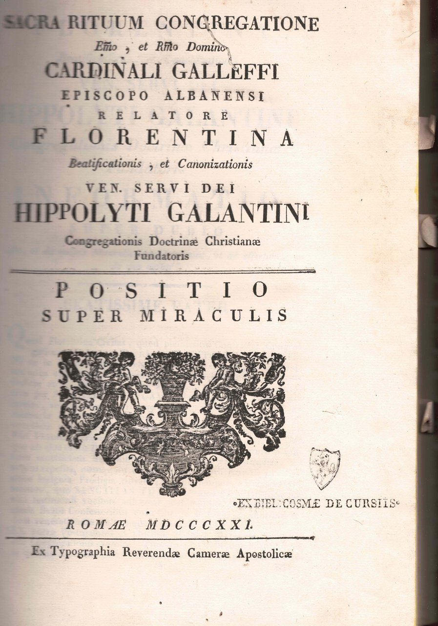 Sacra Rituum Congregatione, Beatificationis, et Canonizationis Ven. Servi Dei Hippolyti … | Immagine principale