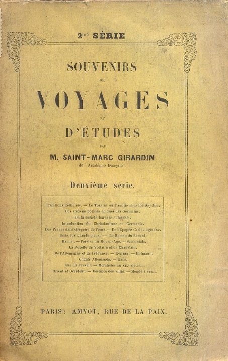 Souvenirs de voyages et d'etudes (Deuxieme serie).