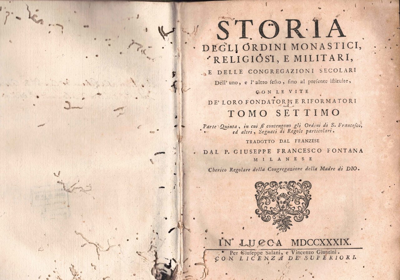 Storia degli Ordini Monastici, Religiosi, e Militari, e delle Congregazioni … | Immagine principale