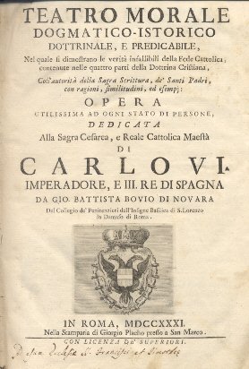 Teatro morale dogmatico istorico dottrinale e predicabile.