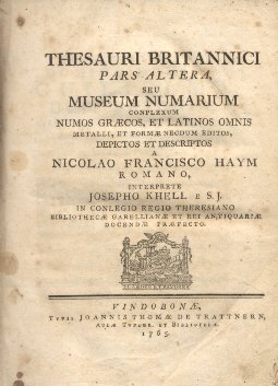Thesauri Britannici pars altera, seu Museum Numarium complexum numos graecos, …