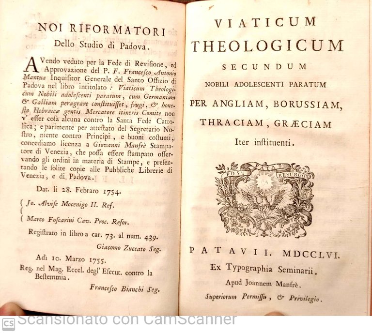 Viaticum theologicum nobili adolescenti paratum, cum Germaniam, et Galliam peragrare …