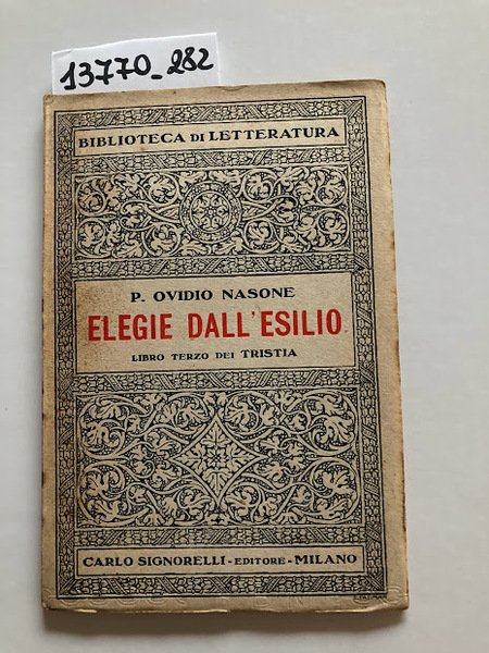 Elegie dall'esilio. Libro terzo dei tristia