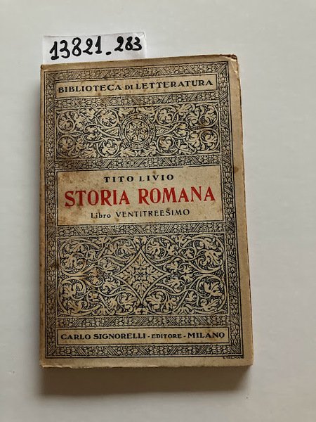 Storia romana. Libro ventitreesimo