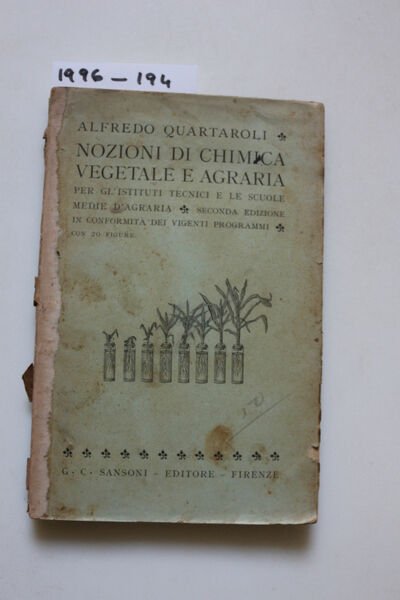 Nozioni di chimica vegetale e agraria