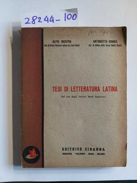 Tesi di letteratura latina