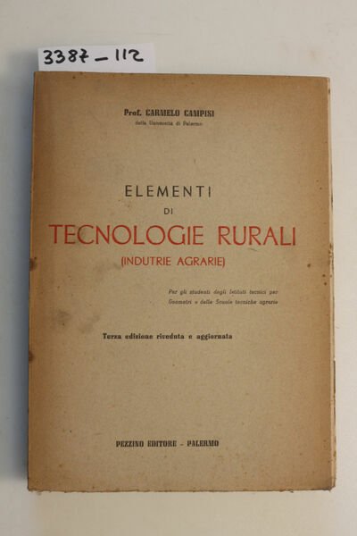 Elementi di Tecnologie Rurali - Industrie agrarie