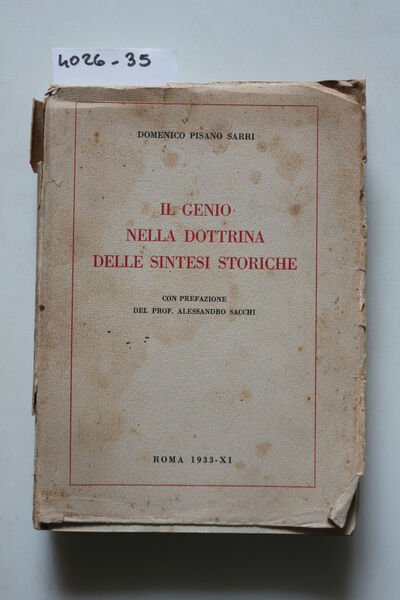 Il genio nella dottrina delle sintesi storiche, con prefazione di …