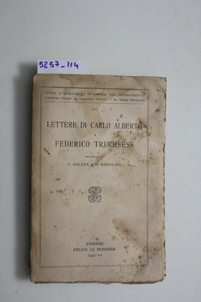 Lettere di Carlo Alberto a Federico Truchess.