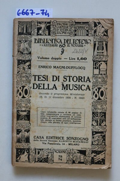 Tesi di storia della musica