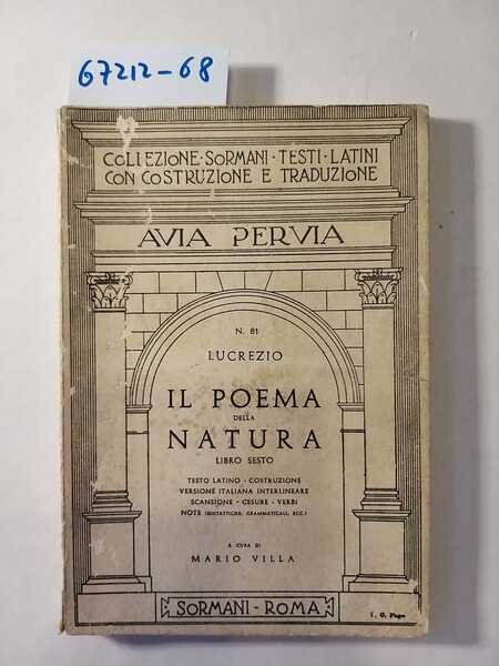 Il poema della natura. Libro sesto. Testo latino - costruzione …