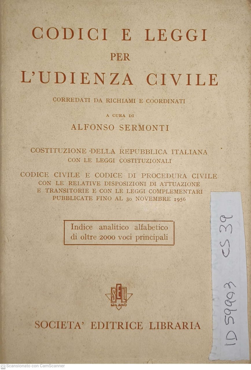 Codici e leggi per l'udienza civile