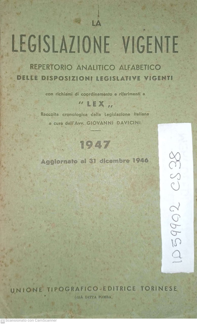 La legislazione vigente