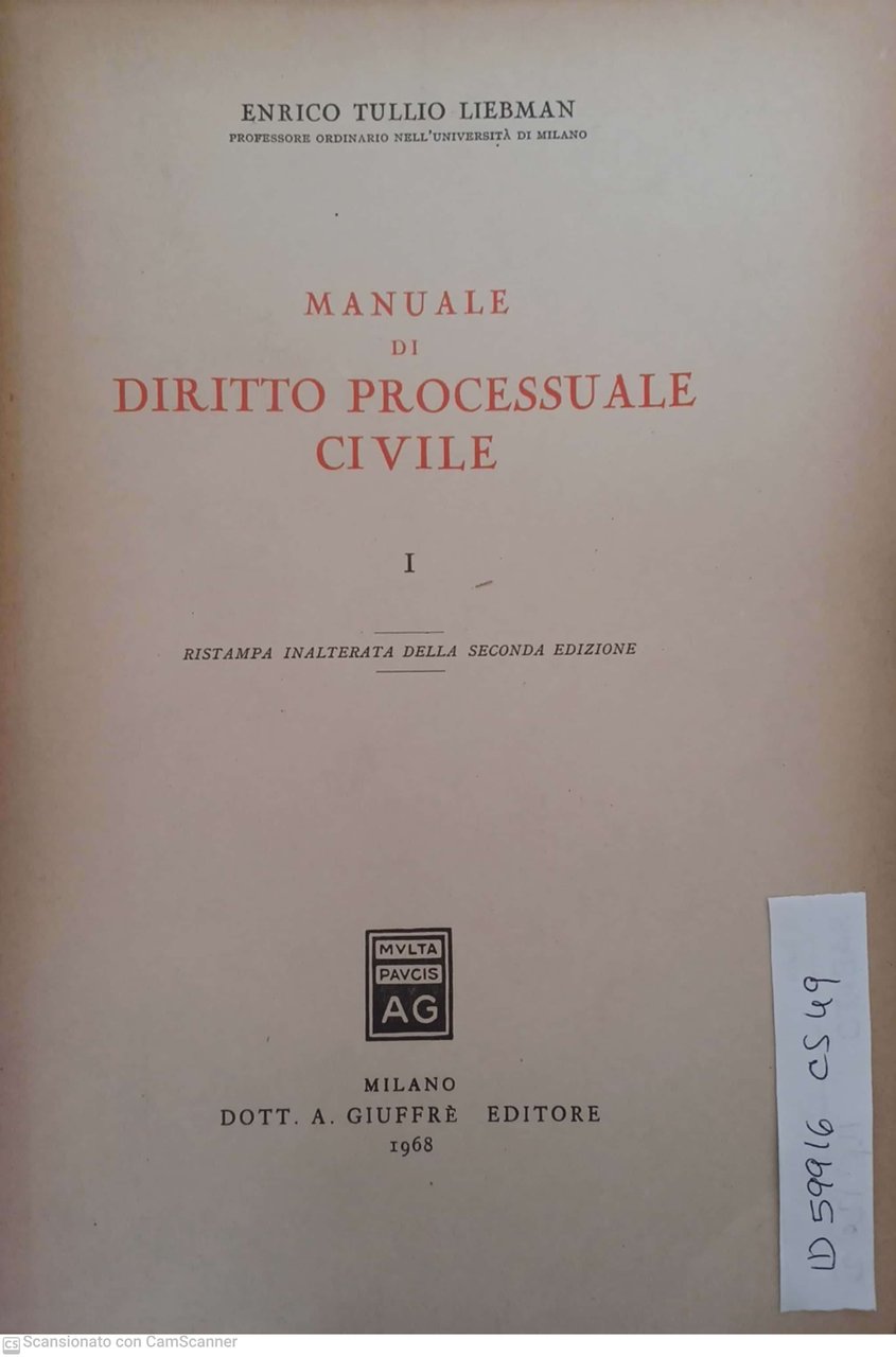 Manuale di diritto processuale civile