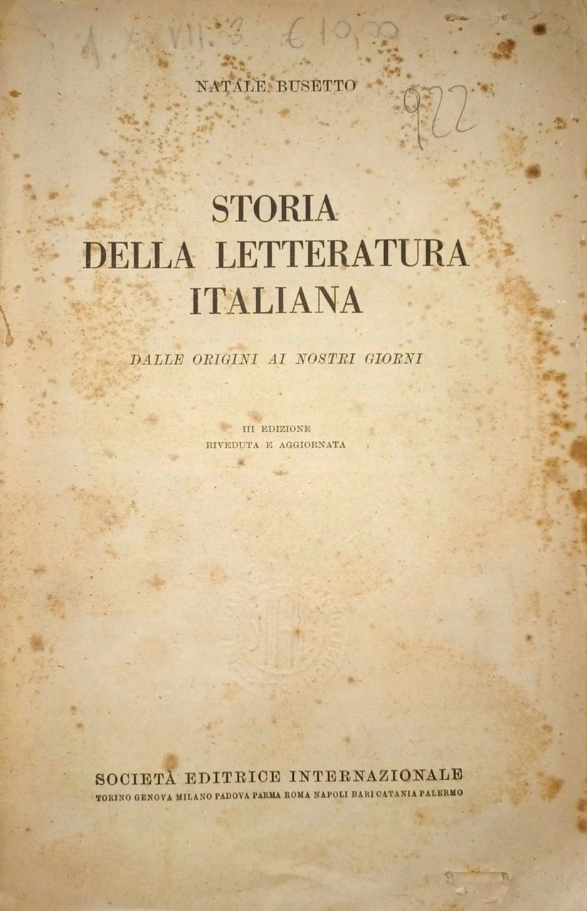 Storia della letteratura italiana