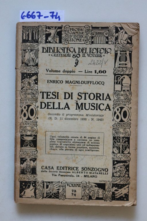 Tesi di storia della musica