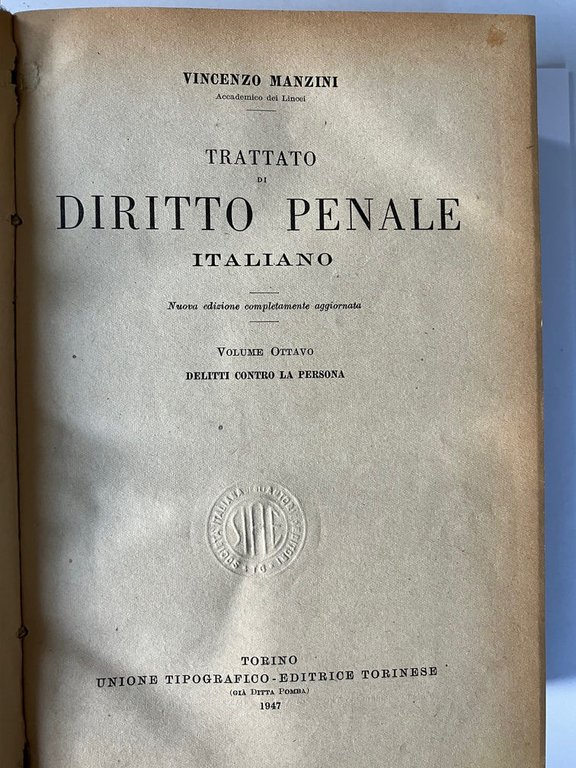 Trattato di diritto penale italiano