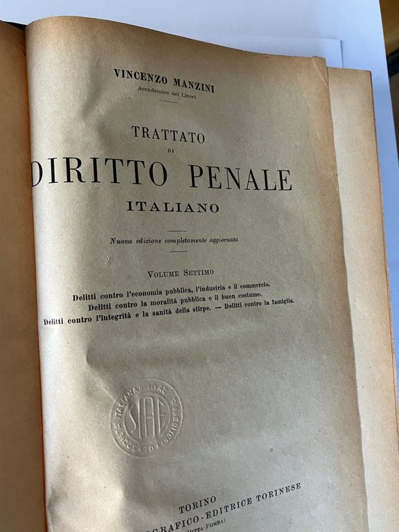 Trattato di diritto penale italiano