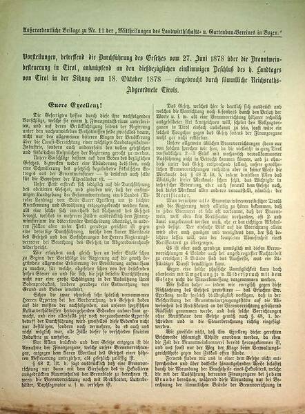 Vorstellungen, betreffend die Durchführung des Gesetzes vom 27. Juni 1878 …