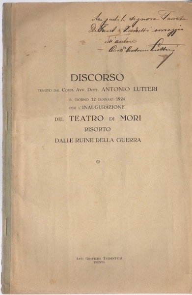 Discorso tenuto dal comm. avv. dott. Antonio Luteri il giorno …