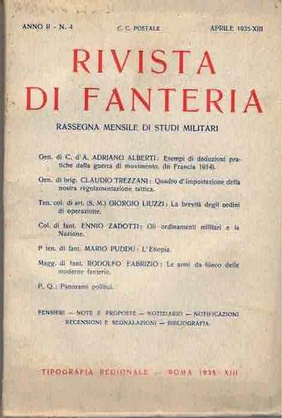 Rivista di fanteria: rassegna mensile di studi militari: indice delle …
