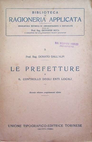 Le prefetture e il controllo degli enti locali.