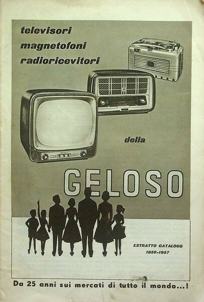 Televisori, magnetofoni, radioricevitori della Geloso: estratto catalogo 1956-1957.