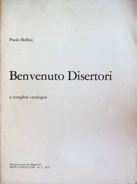 Benvenuto Disertori: a complete catalogue.