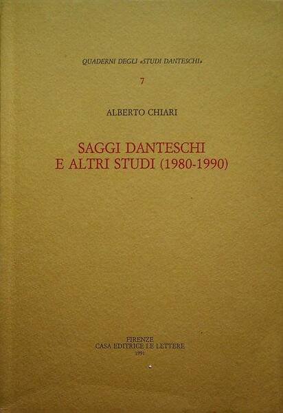 Saggi danteschi e altri studi (1980-1990).
