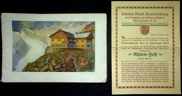 Sektion Mark Brandenburg: Alpenfest am 21. Febraur 1925.