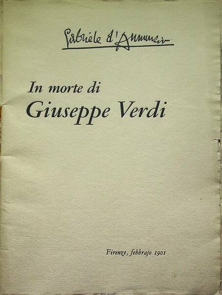 In morte di Giuseppe Verdi: canzone.
